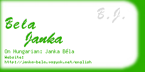 bela janka business card